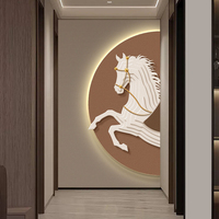 Luminaires décoratifs modernes pour entrée, peintures murales de luxe pour couloir, art mural demi-rond haut de gamme