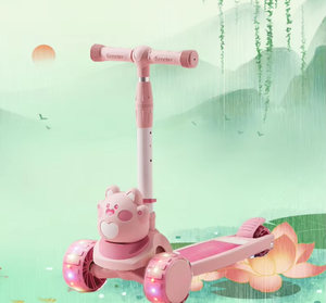 Trottinette enfant pliable à hauteur réglable avec lumières LED, mini trottinette <span class=keywords><strong>pour</strong></span> filles - Product Image 4