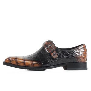 Chaussures en cuir d'alligator patiné faites à la main, de luxe, sur mesure, en véritable peau de <span class=keywords><strong>crocodile</strong></span>, à boucle simple, pour hommes, pour affaires, mariage - Product Image 2
