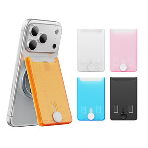 <b>Magnetic</b> Phone Card <b>Holder</b> With Stand Function Multi Color Pull Tab Card Pocket For MagSafe Compatible Phones - Product Image 1