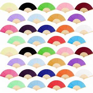 Sublimation Blanks Durable DIY Bamboo Fabric Plain <b>Small</b> Japanese Hand Fan - Product Image 2