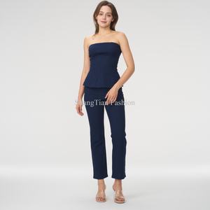 เสื้อกั๊กผ้ายีนส์เปิดหน้าอกของผู้หญิงเสื้อกั๊กลำลองแขนกุดย้อนยุค - Product Image 3