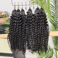 Miracle Knots Tresses au crochet bouclées effet eau profonde en cheveux naturels, légères, noir naturel, vente en gros usine