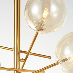 Đèn Chùm Hiện Đại Ánh Sáng Rõ Ràng Quả Cầu Trong Suốt Glass Cover Brass Trần Treo Mặt Dây Đèn - Product Image 5