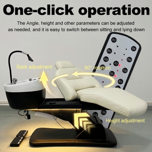 Chaise de salon de coiffure avec massage, vente chaude, lit de shampooing écologique pour spa capillaire, cuir PU confortable, mobilier de salon de beauté - Product Image 2