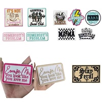 Vente en gros Cowboy Crâne Cowgirl Bottes Petite Broderie Applique Badge Lettre Mama Fer sur Patch pour Chapeaux Casquettes Vêtements