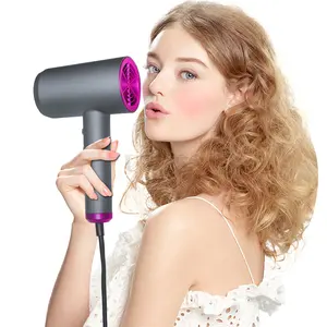 Secador de cabelo iônico negativo, com difusor, secador de cabelo encaracolado, com anexos