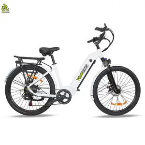 Giá bán buôn màu trắng của phụ nữ E xe đạp 7 tốc độ Hợp kim nhôm điện Thành phố xe đạp 48v500w yqebikes