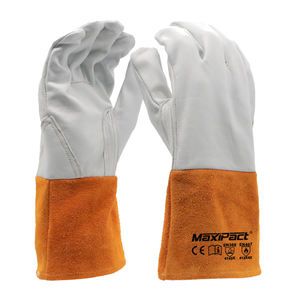 MaxiPact Heavy Duty 12 pulgadas soldadura piel de cabra cuero fuego/resistente al calor almacén manejo de animales guantes de seguridad de trabajo protectores - Product Image 1