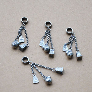 Silver Gourd <b>Bell</b> Charm Pendant Accessories For Necklace Bracelet Jewelry Findings With Fortune Character Plating Finish - Product Image 1