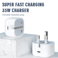 Nouvel ensemble chargeur rapide et câble de données USB/Type-C double PD20W US/EU/UK personnalisé avec matériau GaN pour téléphones/séries 15/16/17