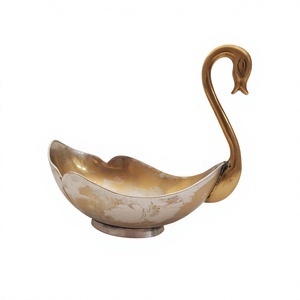 Jabonera Decorativa de Metal con Forma de Cisne, Bañada en Oro, para Mostrador, Dispensador de Jabón para Baño, Soporte para Artículos de Decoración Interior Moderna - Product Image 1