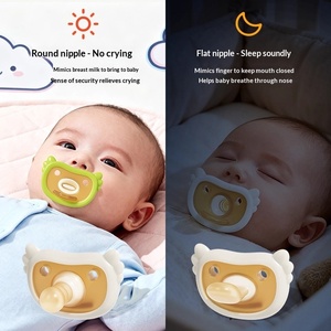 Sucette pour bébé <span class=keywords><strong>nouveau</strong></span>-né sans BPA, personnalisable, pour le sommeil, à ouverture plate, débit moyen, taille standard, sucette pour bébé - Product Image 3