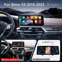 Kit d'écran central 12,3 pouces LHD RHD avec cadre, système de navigation GPS Android et lecteur DVD pour BMW Série 5 (2018-2023)