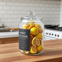 2000ML 64oz Récipients hermétiques pour dosettes de buanderie Pot en verre transparent en poudre de détergent avec couvercles