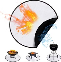 Tapis de protection rond ignifuge pour brasero et gril extérieur