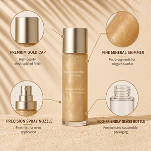 Brillo Corporal Líquido Orgánico de Larga Duración, Resistente al Agua, Mineral, Iluminador, con SPF, Spray de Aceite Brillante, Ecológico, Vegano, No Tóxico - Product Image 3