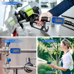 Débitmètre d'eau de <span class=keywords><strong>1</strong></span> pouce Adaptateurs de 3/<span class=keywords><strong>4</strong></span> pouces Débitmètre à turbine numérique 2.5-31 GPM Filetage NPT en ligne OEM - Product Image 2