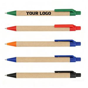 Ys577 Promotional Corporate Activity Business <b>Gift</b> Eco-Friendly Custom Logo Printed Recycled Kraft Paper Ballpoint <b>Pen</b> - Product Image 1