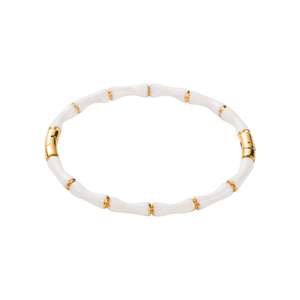 Bracelet en bambou plaqué or en acier inoxydable Bracelet coloré de luxe léger à la mode Accessoire quotidien pour femme - Product Image 6
