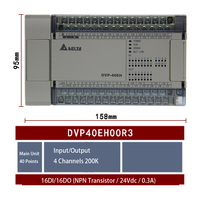 Controlador PLC Delta DVP40EH00R3 Original, Salida de Relé de 40 Puntos, 24DI 16DO, Unidad CPU con RS485 para Maquinaria de Transporte de Empaques