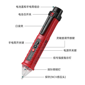 Probador de Voltaje Sin Contacto Luwei Tools 90V 1000V AC, Lápiz de Prueba para Electricistas con Luz LED y Clip de Bolsillo - Product Image 1