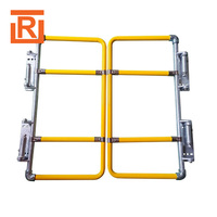 Grille de sécurité métallique jaune pour échafaudage avec clips de fixation