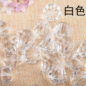 <b>White</b> Diamond Pendant <b>Acrylic</b> Beads Round Brilliant Cut Transparent For Jewelry Making Yiwu Origin - Product Image 1