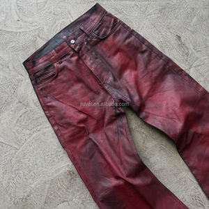 LOW MOW Jeans en denim enduit de cire Bootcut Jeans évasés enduits de cire Pantalones Hombre - Product Image 2