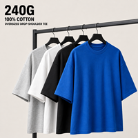 T-shirt décontracté uni respirant à manches courtes pour homme, épais 240 g/m², doux, confortable pour l'été, grande taille