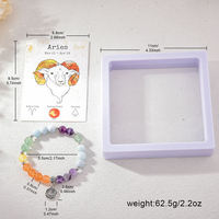 Bracelets perlés personnalisés en pierre naturelle d'améthyste, unisexe, avec breloques des 12 signes du zodiaque, pour cadeau