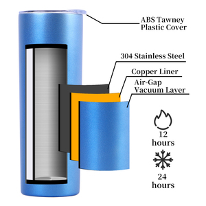 Fabricante de China, precio bajo, 20 oz, taza recta de metal con aislamiento de doble pared, vasos delgados de acero inoxidable con logotipo personalizado - Product Image 2