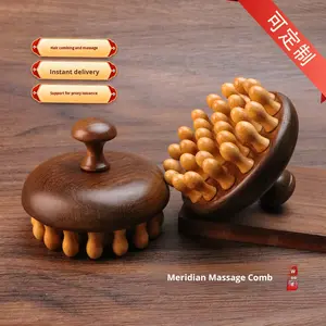 Peigne en bois massif ionique à 28 dents, anneau de massage pour le cuir chevelu, méridien, populaire à l'étranger pour le bois de santal, principales plateformes de commerce électronique - Product Image 4