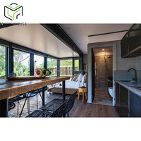 Maison conteneur extensible avec grande fenêtre-vue lumineuse, ventilée et panoramique