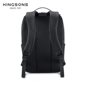 Kingsons Business <b>Backpack</b> <b>Black</b> Multi Layer Laptop Bag Men Commuting Style - Product Image 2