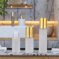 Flacon à bille en verre transparent givré avec surface mate Fuyun 10 ml pour huile de parfum, mascara et cosmétiques