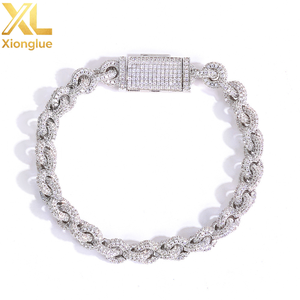 Pulseras de Moissanita con Eslabones Ovalados Pesados, Chapado en Oro Vermeil, Plata S925, Pavé de Diamantes, Personalizadas, Estilo Iced Out, Proveedores de Streetwear, OEMs B2B - Product Image 6