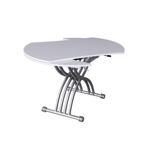 <span class=keywords><strong>Table</strong></span> à manger polyvalente, plateau rond en verre extensible, meuble <span class=keywords><strong>de</strong></span> salon peu encombrant - Product Image 4