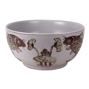 RZSX140-A Antique Red Under Glazed Fish Algae Pattern Ceramic Planter <strong>Fishbowl</strong> Hand Painted <strong>Porcelain</strong> Fish Bowl - Product Image 1