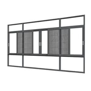 Foshan Large double Glass Windows thermal break Aluminium Colorize Sliding Window