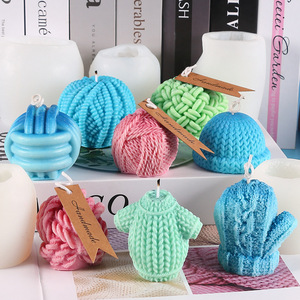Moule en silicone 3D pour tricotage de <span class=keywords><strong>laine</strong></span>, pour boule de fil à tricoter, gants et chapeaux, fondant, gâteau, chocolat, plâtre, fabrication de bougies parfumées - Product Image 1