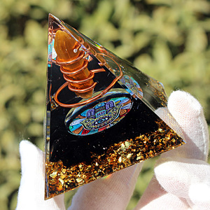 Pyramide en Obsidienne Kogiya, Pilier en Pierre Œil de Tigre, Décoration d'Intérieur, Ornement de Bureau, Artisanat en Résine Époxy - Product Image 2