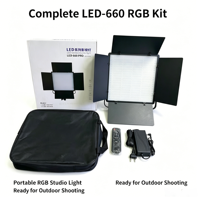 Lumière vidéo LED 660 PRO professionnelle RGB 40W, panneau dimmable pour studio photo, éclairage pour diffusion en direct et création de contenu