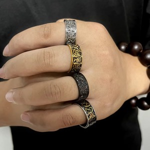 Garantía comercial de acero inoxidable vikingo Vintage Thor martillo anillo nórdico cabeza de Lobo colgante religioso accesorio para hombres aleación principal - Product Image 6