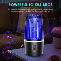 Lámpara Portátil Antimosquitos USB de 4000mAh, Trampa Eléctrica para Mosquitos Silenciosa, Atrapainsectos sin Radiación para Habitación y Exteriores