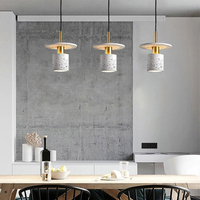 Lámpara Colgante Nórdica Minimalista Moderna de Una Sola Cabeza con Acabado Terrazo, Lámpara Colgante Creativa para Mostrador, Lámpara de Lujo para Restaurante o Bar