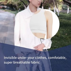 Sujetador deportivo FOXA para mujer, top de entrenamiento con espalda cruzada y soporte, color blanco - Product Image 6