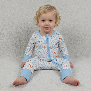 Mono de Bebé Transpirable con Estampado de Muñeco de Nieve, sin Mangas, con Cierre de Cremallera, Tejido Suave de Seda de Leche/Algodón, para Verano, Unisex - Product Image 1