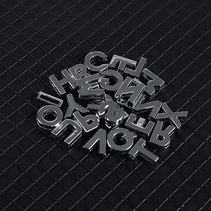 Múltiples Opciones de Letras Deslizantes DIY de 8mm, Números, Letras del Alfabeto Plateadas con Pedrería, Dijes Deslizantes - Product Image 5