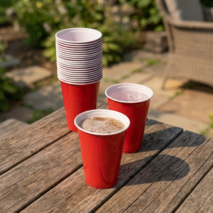 16oz 18oz Red Disposable PP <b>Plastic</b> Party Cups Drinking Cups Beverage Cups Takeaway Cups Cold Drink <b>Plastic</b> Tumblers - Product Image 1